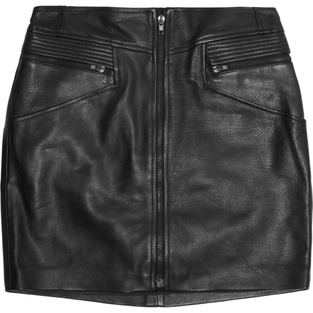 A.L.C. 'Peter' leather moto mini skirt  S/4